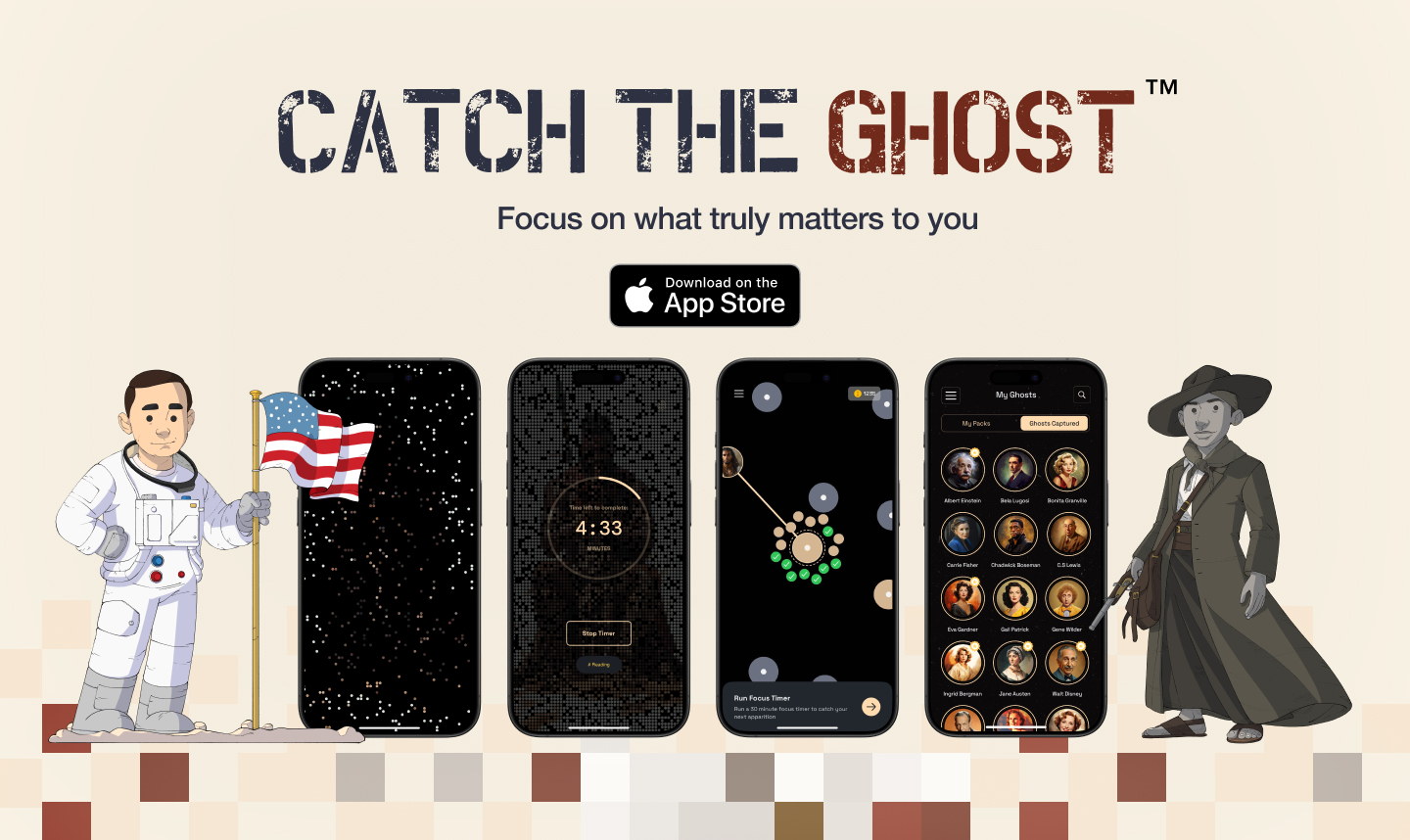 Catch the Ghost banner with Neil Armstrong and Harriet Tubman